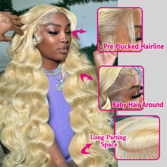 Jewhaut 613 lace front wig HD transparent lace for breathable comfort.