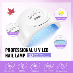 JEWHITENY 48W nail lamp provides fast curing for gel nails.