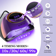 JEWHITENY Automatic Sensing Nail Lamp—hands-free operation for easy use.
