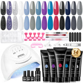 JEWHITENY poly nail gel kit 48W lamp powers fast curing for salon-like finishes