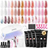 JEWHITENY 14-color poly nail gel kit offers versatile at-home color options.