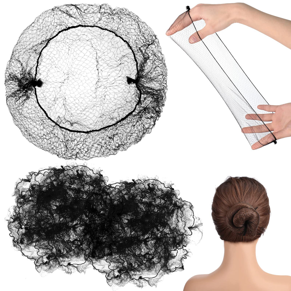 Jexine 400pcs black hair nets pack for daily buns and replacements