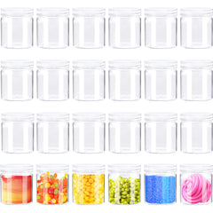 Jgalnim 24-pack clear slime containers with lids ideal for on-the-go storage.