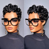 Jgzpfo Pixie Wig closeup shows natural hair texture for everyday wear