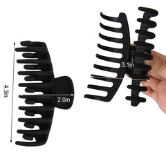 JHHSYU big hair claw clip black 4inch side view ideal for quick updos and daily styling.
