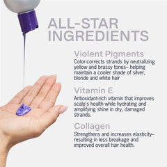 Jhirmack Silver Brightening Conditioner dispenser delivers smooth conditioning and helps prevent split ends.
