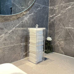 JHJFRAWY square cotton pad holder vanity keeps daily rituals tidy and accessible.