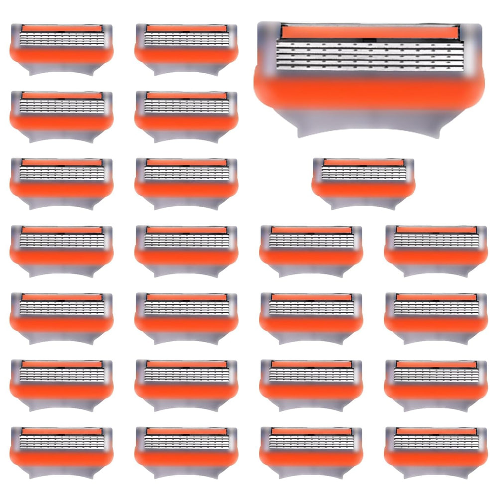 JHZHONG Fusion5 blade refill 24-pack for a clean, close shave on multiple shaves