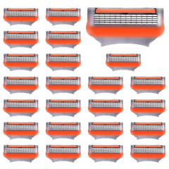 JHZHONG Fusion5 blade refill 24-pack for a clean, close shave on multiple shaves