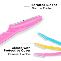 JHZMCRX eyebrow razor yellow detail showing sharp stainless blades and grip