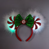 JIAHANG Christmas LED flash mouse ear headband glowing for festive photos and standout party looks.
