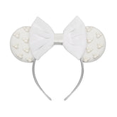 JIAHANG velvet mouse ears headband with pearls, perfect for cute outfits and photo props.