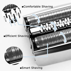 JIANCENGYU 83M replacement head cutting mesh detail in stainless steel for gentle skin contact.