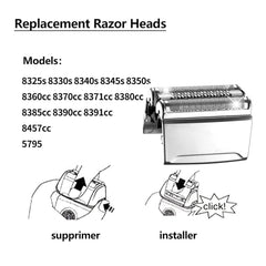 JIANCENGYU 83M replacement head side view fitting Braun Series 8 shavers precisely.