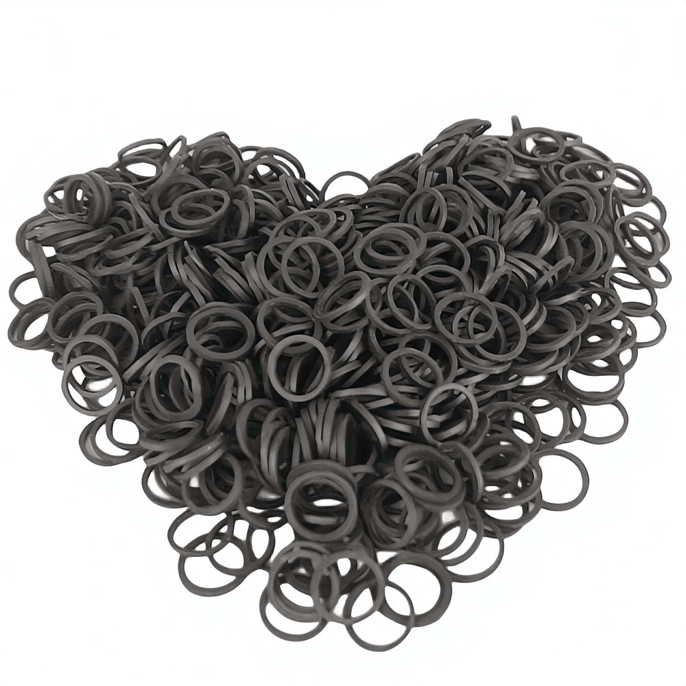JIANYI mini rubber bands black pack closeup for durable styling options