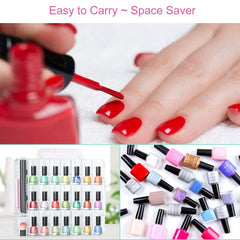 JIASHENG nail polish organizer top-handle offers portable storage for on-the-go touchups.