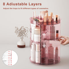 Jiavarry eight adjustable layers for custom heights to fit various cosmetics.