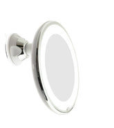JiBen LED magnifying mirror 10X close-up for precise makeup application.