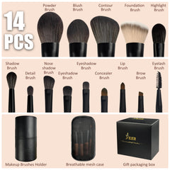 JILIER travel brush set with engraved handles for quick, organized use.