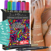 Jim&Gloria body art pen dual-tip color palette for vibrant temporary tattoos