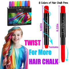 Jim&Gloria dustless hair chalk colors array highlights rainbow palette for creative looks.