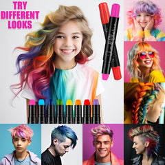 Jim&Gloria dustless hair chalk wash-out shows easy removal with gentle washing.