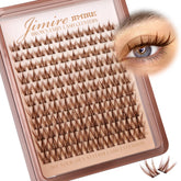 JIMIRE anime cluster lashes brown closeup shows natural-looking definition.