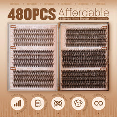 JIMIRE featherlight brown lash clusters deliver comfortable wear.