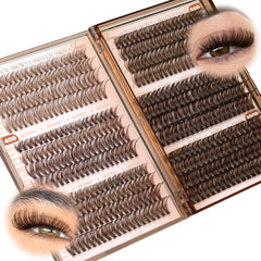 JIMIRE brown lash clusters packaged set for versatile daily looks.