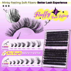 JIMIRE lash clusters with DCurl mink-feel for lifted eye shape