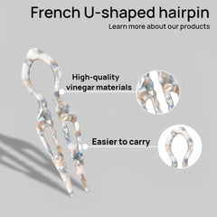 Jimmidy Prestige hair pins acetate dark gray closeup versatile color for matching outfits.