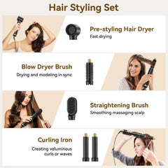 JINYAWA hair dryer brush 5-in-1 side view ergonomic design for comfortable use