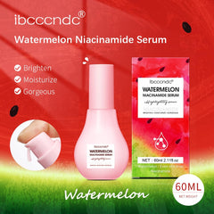 JISKG Watermelon Niacinamide Serum apply close-up highlighting smooth texture for even tone.
