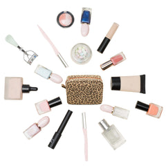 JIU HONG CHAO leopard cosmetic bag ready for travel as a compact kit
