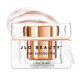 JLO BEAUTY That Blockbuster Hydrating Cream jar front showing dewy hydration.