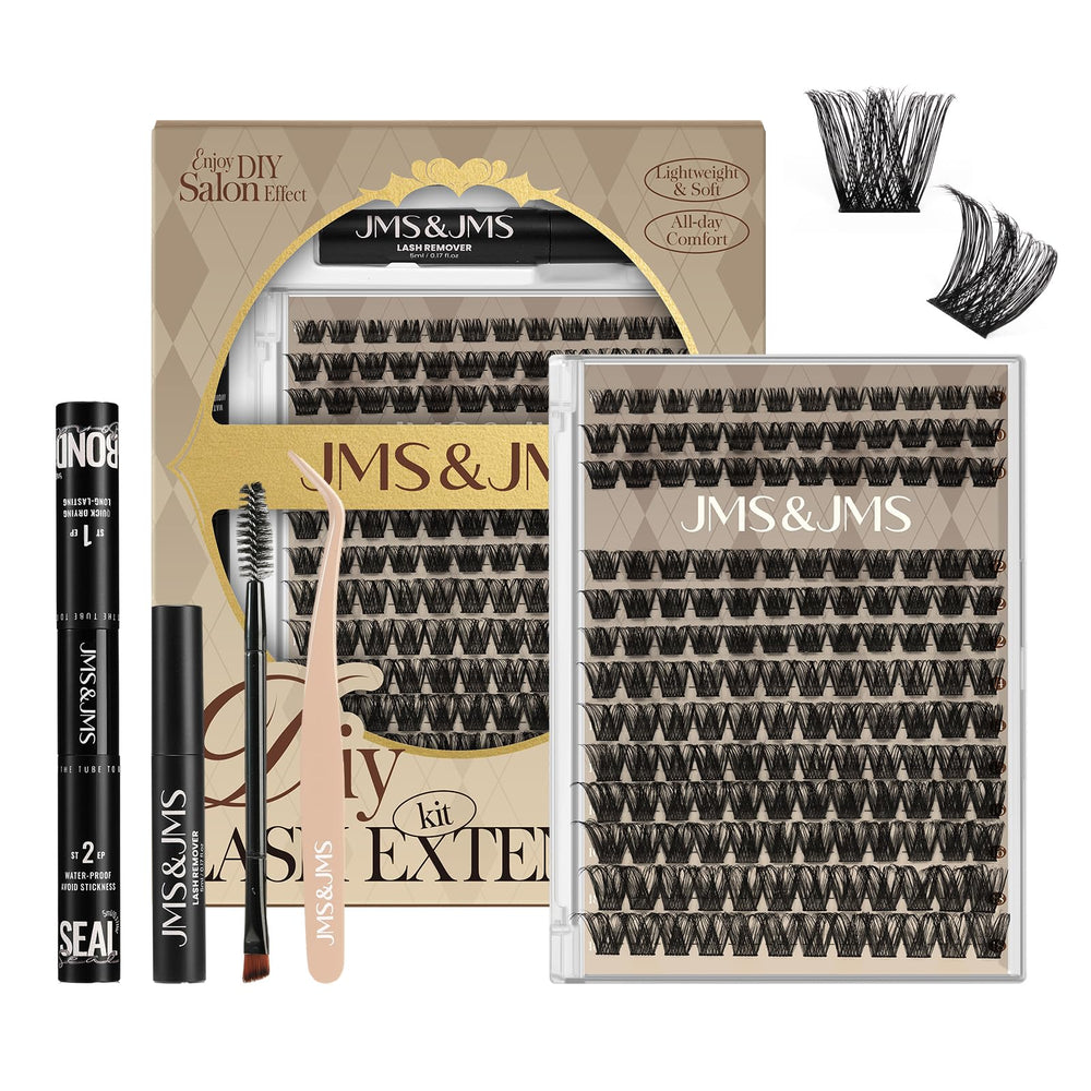 JMS&JMS Lash Clusters Kit box set for at-home lash DIY for beginners.