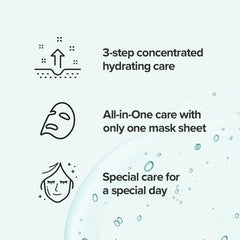 JMsolution mask steps demonstrate a three-step routine for brighter, hydrated skin.