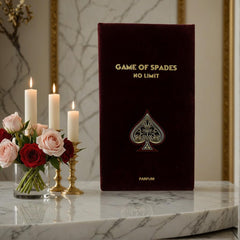 Jo Milano Game of Spades No Limit bottle closeup highlighting premium fragrance notes for sophisticated evenings.