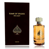 Jo Milano Game of Spades No Limit bottle front for bold, all-day fragrance.