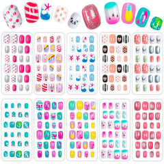 JOAOYO 10-box kids fake nails display for quick at-home art