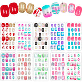 JOAOYO kids press-on nails front view with gradient chic patterns for quick art