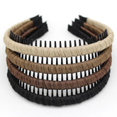 JOBAND plastic headband with non-slip teeth keeps hair secure during workouts.