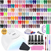 JODSONE 100-bottle gel polish kit color palette offers glossy hues for versatile manicures.