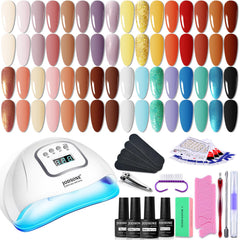 JODSONE 36-pcs gel nail kit front view with colorful bottles for at-home manicure.
