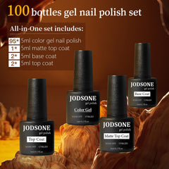 JODSONE 95-color gel nail polish bottles showing wide shade range.