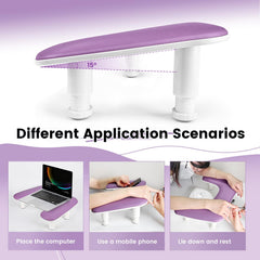 JODSONE adjustable-height manicure arm rest shown in three positions