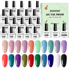 JODSONE gel nail polish 20-color collection swatches for versatile DIY manicures