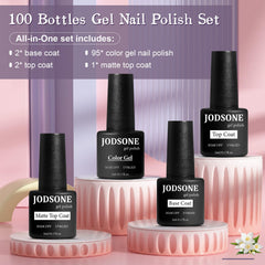 JODSONE gel nail polish color spectrum close-up shows seasonal shades and finishes