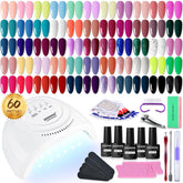 JODSONE gel nail polish kit with 55 colors arranged for versatile styling and planning.