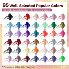 JODSONE gel polish bottles showcase glitter and creme finishes for stylish nails.
